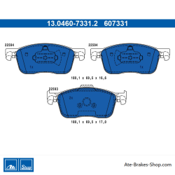 ATE originele remblokken (13046073312) voor Citroën, Opel, Peugeot, Toyota