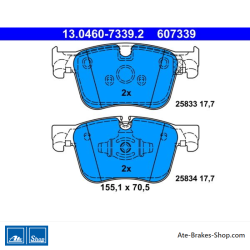 ATE plaquettes de frein d’origine (13046073392) pour Citroën, Opel, Peugeot, Toyota, Vauxhall