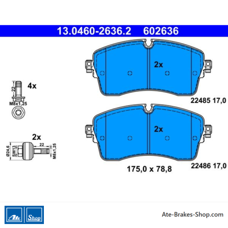ATE pastillas de freno originales (13046026362) para Jaguar, Land Rover