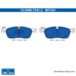 ATE plaquettes de frein d’origine (13046073412) pour Jaguar, Land Rover