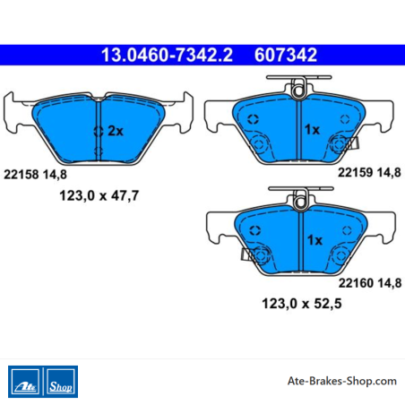 ATE original brake pads (13046073422) for Subaru