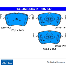ATE plaquettes de frein d’origine (13046073472) pour Ford