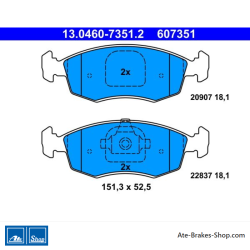 ATE original brake pads (13046073512) for Fiat