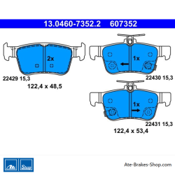 ATE original brake pads (13046073522) for Honda