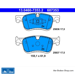 ATE pastillas de freno originales (13046073532) para Citroën, Opel, Peugeot, Toyota