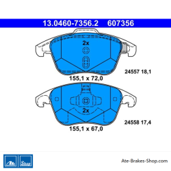 ATE originele remblokken (13046073562) voor Citroën, Opel, Peugeot