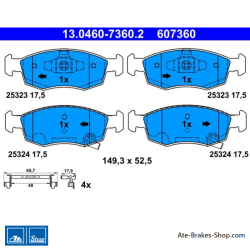 ATE plaquettes de frein d’origine (13046073602) pour Abarth, Fiat, Lancia