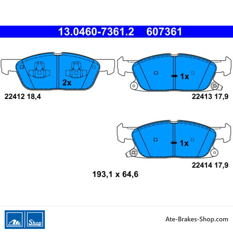 ATE originele remblokken (13046073612) voor Ford