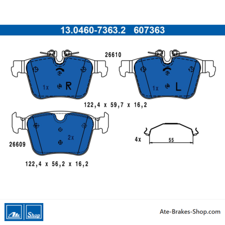 ATE plaquettes de frein d’origine (13046073632) pour Volvo