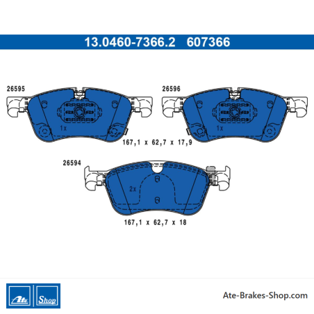 ATE pastillas de freno originales (13046073662) para Dacia, Mercedes-Benz, Nissan, Renault