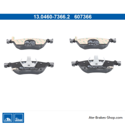ATE pastillas de freno originales (13046073662) para Dacia, Mercedes-Benz, Nissan, Renault