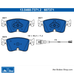 ATE originale Bremsbeläge (13046073712) für Audi, Cupra, Seat, Skoda, Volkswagen (VW)