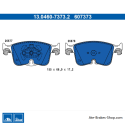 ATE pastillas de freno originales (13046073732) para Cupra, Ford, Volkswagen (VW)