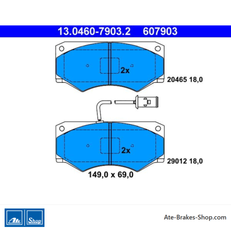ATE originele remblokken (13046079032) voor Iveco