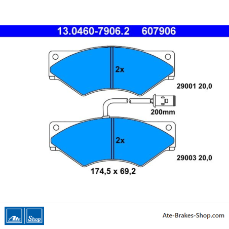 ATE originale Bremsbeläge (13046079062) für Iveco