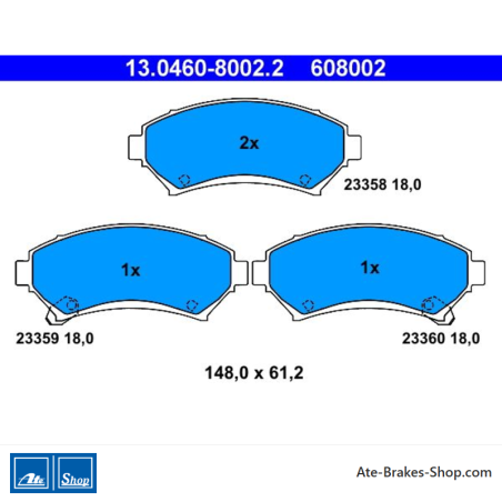 ATE pastillas de freno originales (13046080022) para Chevrolet, Opel