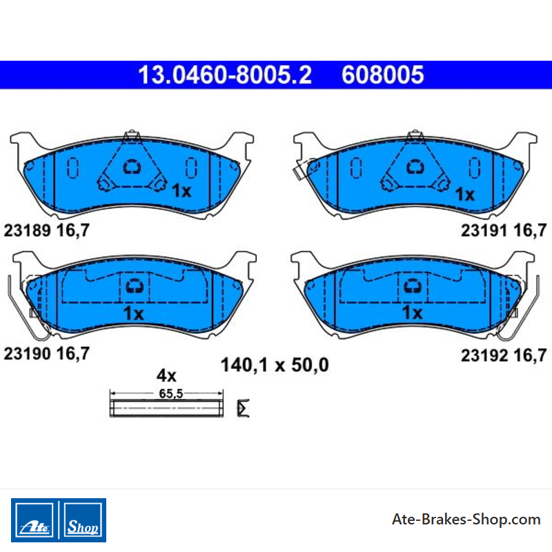 ATE plaquettes de frein d’origine (13046080052) pour Mercedes-Benz