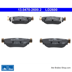 ATE original ceramic brake pads (13047026002) for Nissan, Renault