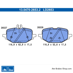 ATE pastillas de freno cerámicas originales (13047026532) para Mercedes-Benz