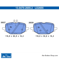 ATE originale Keramikbremsbeläge (13047026552) für Mercedes-Benz
