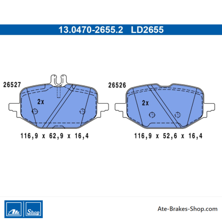 ATE originale Keramikbremsbeläge (13047026552) für Mercedes-Benz