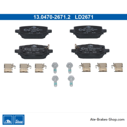 ATE original ceramic brake pads (13047026712) for Nissan, Renault