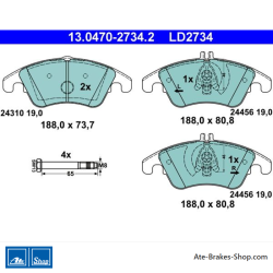 ATE original ceramic brake pads (13047027342) for Mercedes-Benz