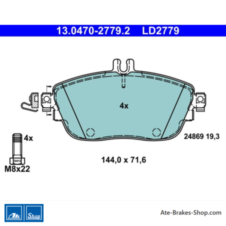 ATE originalen keramischen Bremsbelägen (13047027792) für Infiniti, Mercedes-Benz