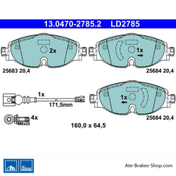 ATE originele keramische remblokken (13047027852) voor Audi, Cupra, Seat, Skoda, Volkswagen (VW)