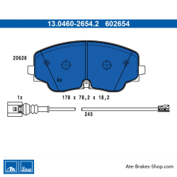 ATE originale Bremsbeläge (13046026542) für Audi, Volkswagen (VW)