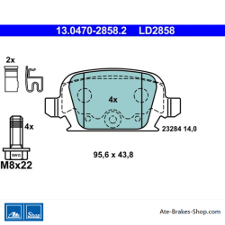 ATE original ceramic brake pads (13047028582) for Opel
