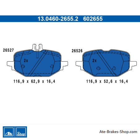 ATE original brake pads (13046026552) for Mercedes-Benz