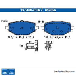 ATE originale Bremsbeläge (13046026562) für Mitsubishi, Renault