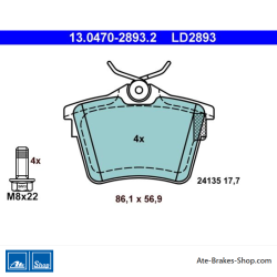 ATE pastillas de freno cerámicas originales (13047028932) para Citroën, Peugeot
