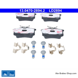 ATE pastillas de freno cerámicas originales (13047028942) para Audi, Seat, Skoda, Volkswagen (VW)