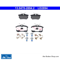 ATE pastillas de freno cerámicas originales (13047028942) para Audi, Seat, Skoda, Volkswagen (VW)