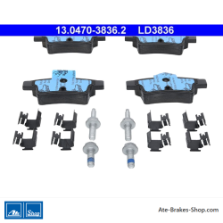 ATE original ceramic brake pads (13047038362) for Citroën