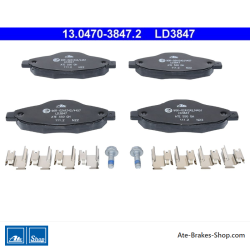 ATE original ceramic brake pads (13047038472) for Peugeot