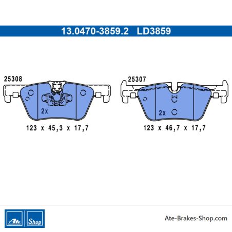 ATE originele keramische remblokken (13047038592) voor BMW