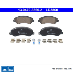 ATE pastillas de freno cerámicas originales (13047038602) para Volkswagen (VW)