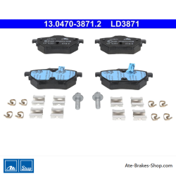 ATE originale Keramikbremsbeläge (13047038712) für Citroën, Opel, Peugeot, Toyota, Vauxhall