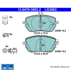 ATE originalen keramischen Bremsbelägen (13047038832) für Mercedes-Benz