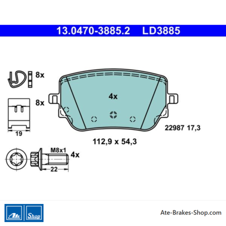 ATE originele keramische remblokken (13047038852) voor Mercedes-Benz