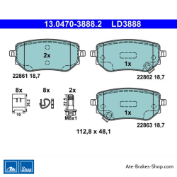ATE originele keramische remblokken (13047038882) voor Mercedes-Benz, Nissan, Renault