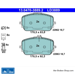 ATE original ceramic brake pads (13047038892) for Mercedes-Benz