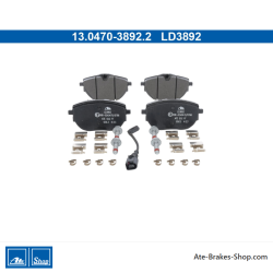 ATE originele keramische remblokken (13047038922) voor Volkswagen (VW)