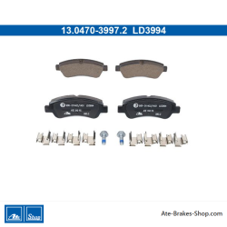 ATE pastillas de freno cerámicas originales (13047039942) para Citroën, Opel y Peugeot