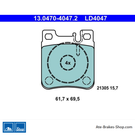 ATE plaquettes de frein en céramique d’origine (13047040472) pour Mercedes-Benz