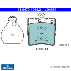 ATE originalen keramischen Bremsbelägen (13047040642) für Chrysler, Mercedes-Benz