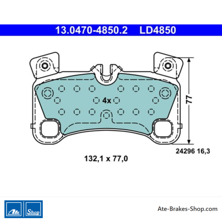 ATE pastillas de freno cerámicas originales (13047048502) para Audi, Porsche y Volkswagen (VW)